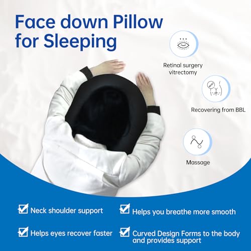 Face Down Pillow After Eye Surgery - BBL Pillow After Surgery for Sleeping - Prone Face Down Massage Pillow Headrest for Bed - Vitrectomy Recovery Equipment