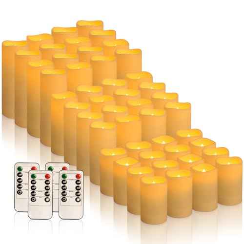 48-Pack LED Flameless Candles with Remote Control - Perfect for Home, Parties, and Special Occasions - Create a Magical Ambiance Effortlessly(Three Sizes)