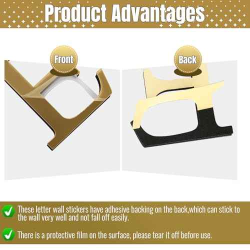 3D Letters for Wall Decor£¬Gold Elegant Wall Letters for Stylish Letter Wall Decor and DIY Home Decoration £¨E,2 pcs£©