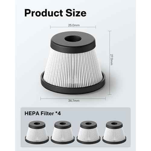 HOTO 4 PCS Filter Replacement for HOTO Compressed Air Capsule Only, Not for Autocare Air Duster