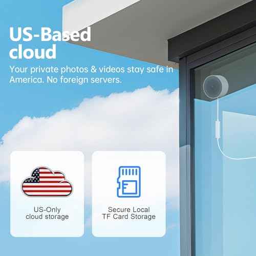 Window Camera, 2K 2.4G WIFI Indoor Cameras for Home Security with Starlight Night Vision, AI Smart Detection, 911 Emergency Dispatch, US Based Cloud,2 Way Talk, 24/7 Recording, Easy & Quick Install