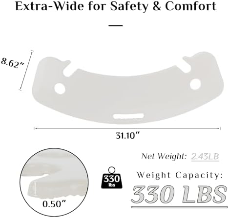 Curved Transfer Board Wheelchair Accessories for Transferring to Wheelchair ，Chair, Bed, Toilet, Car for Patient, Elderly, Disabled, 31.1 * 9.84 * 0.46" 3.64 lbs ABS Transfer Devices (White)