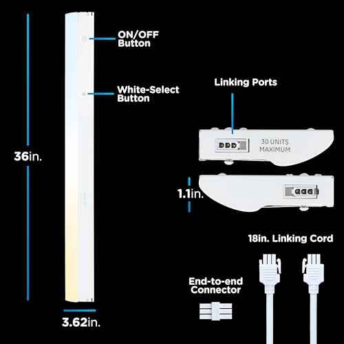 Enbrighten 36 inch Hardwired Under Cabinet Lights, 2385 Lumens, Five White Settings from (2700K-6500K), Full Range Dimmable, Under Counter Light, Linkable Under Counter Lights for Kitchen 82923-T1