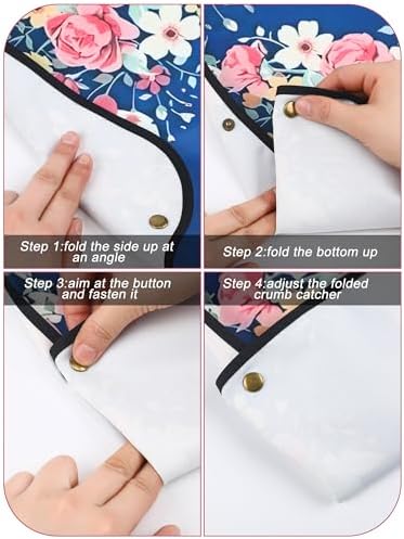 Eurzom 6 Pack Adult Bibs for Elderly Women Men, Reusable Adult Bibs for Eating with Optional Crumb Catcher Clothing Protector