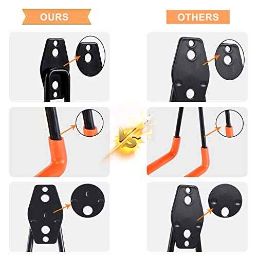 Aoben Heavy Duty Steel Garage Storage Hooks - Utility Tool Hangers and Combinable Wall Mount Hooks for Organizing Ladder, Hold Chairs, Heavy Tools (Small U, 10 Pack)