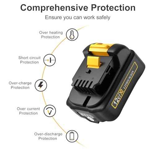 2Packs 12V Battery 3000mAh Replacement for Dewalt Battery 12V DCB120 DCB127 DCB125 DCB112