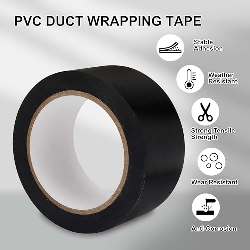 Corrosion Protection Pipe Tape for Drain Pipe, Metal & Electrical Piping Weatherproof PVC Pipe Wrap Insulation Tape for Outdoor, Underground Pipe Duct Anti-Corrosion & Protection, 1.88 IN X 36 Yds