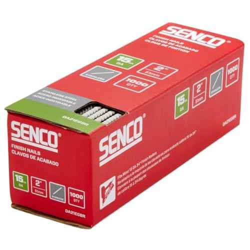 SENCO DA21EGBR 2" 15 Gauge Angled Finish Nails, Stainless Steel Finish 1,000 Count Pack