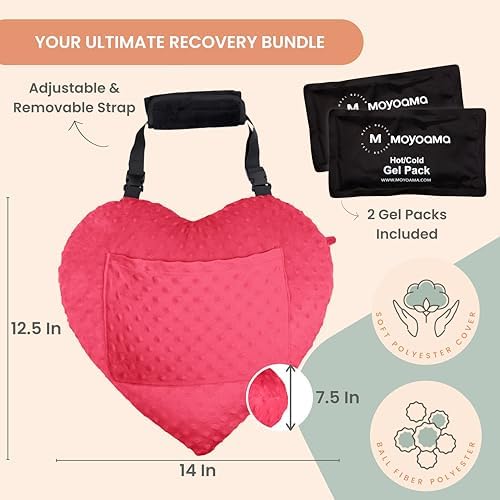 MOYOAMA Open Heart Surgery Pillow for Heart Surgery Recovery Gifts - After Bypass Surgery Must Haves, Gifts for Chest Surgery Recovery, Seatbelt Pillows for Post-Surgery, Shock Absorbing Chest Pillow