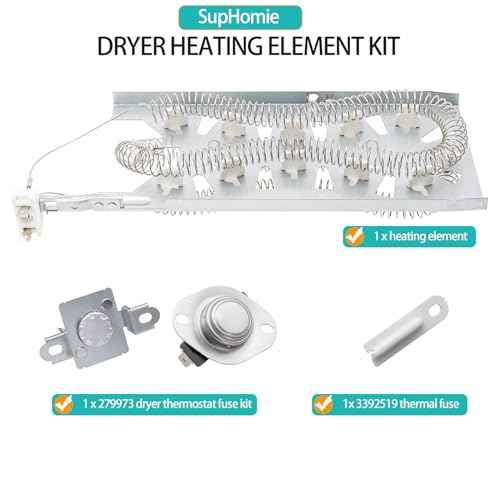 Dryer Heating Element Kit Fit for Maytag MED7230HW1 MED7230HW2 MED7230HW0 MED7230HC1 MED7230HC2 MED9800TQ0 MED9700SQ0 MED9600SQ0 MED8200FW2 MED8200FC2 MED8630HW0 MED8630HW2 MED8630HC1