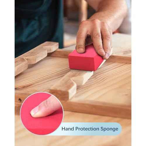 4 Pack Diamond Hand Polishing Pads, Sanding Blocks Polishing, Sanding Pads Assortment, Sandpaper with High-Density Sponge, for Wood Tile Glass Stone Grinding (60#,100#,200#,400#)