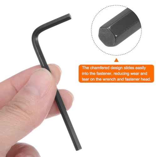 HARFINGTON 20pcs Hex Key Wrench 1/8" L-Shape Hexagon SAE Wrenches Chrome Vanadium Steel Repairing Tool for Home Repair, Black