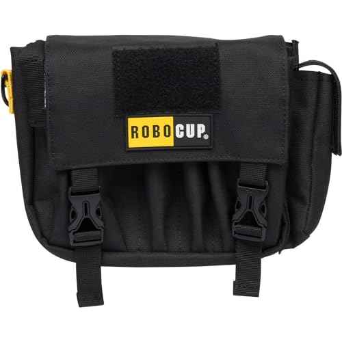 ROBOCUP AC Belt Organizer Pouch with Silent Main Storage Pocket, Two Nylon Buckles, Hook&Loop Patch Area, Metal D-Ring, Multiple Tool Slots, Designed for Professionals Working in Film, TV and Photo