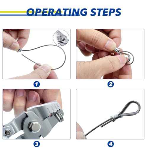 99FT Wire Rope Crimping Tool Kit, 304 Stainless Steel Cable with 150PCS Aluminum Crimping Sleeves and 15PCS Thimbles for Fishing Leader Making Kit, Decking, Garden Hanging Lamp.