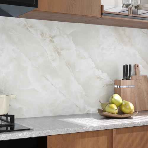 VaryPaper Matte Cream Marble Contact Paper for Countertops Waterproof Peel and Stick Marble Wallpaper 15.7" x 78.7" Self Adhesive Granite Vinyl Wrap for Cabinets Table Desk Removable Kitchen Wallpaper