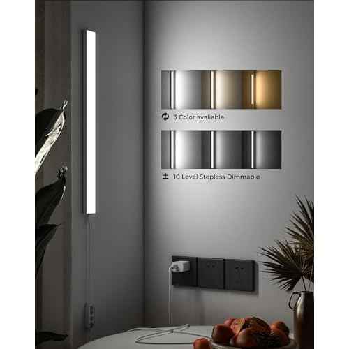 ASOKO Plug-in Under Desk Light, 24Inch LED Workbench Lights with Super Brighten 900Lumen and Smart Memory Function,3 Temps (3000K/4000K/6000K) for Kitchen Sink/Desk/Workbench