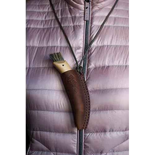 Leather sheath for mushroom knife Opinel is designed to be carried in a pocket, bag on a belt or neck - Y2S
