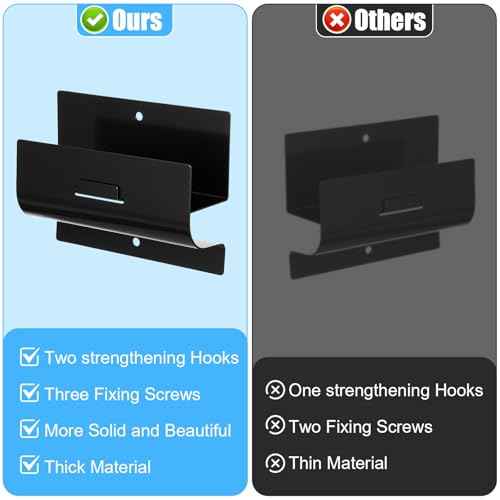 Heavy Duty Ladder Hooks for Garage Wall 4 Pack Black Ladder Hanger Garage Wall Hooks for Ladder, Wheelbarrow, and Tools