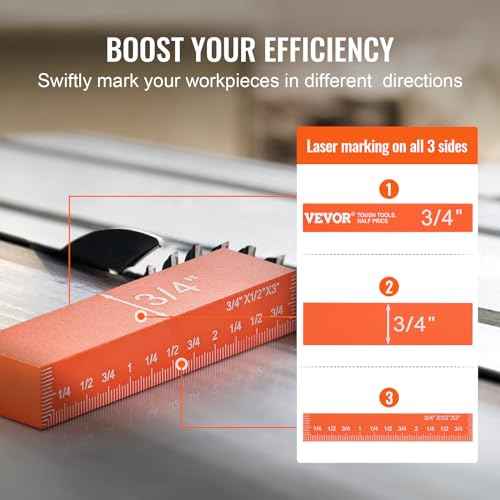VEVOR Setup Blocks Woodworking Tools, 16-Piece, Precision Height Gauge Block Set, with Clearly Laser Engraved Size Markings and Storage Case, Aluminum Setup Bars for Router and Table Saw Accessories