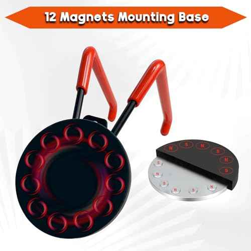 Heavy Duty Large Magnetic Hooks ? Strong Storage Utility Magnet Hook with Anti-Slip Rubber Coating for Power Tools, Garden Equipment, Pegboard, Garage & Workshop Use - 2 Pack
