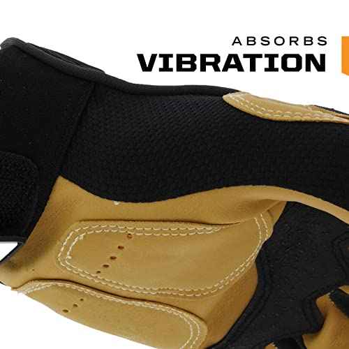 Mechanix Wear Material4x M-Pact Gloves - Abrasion-Resistant Gloves for Hand Safety - Machine Washable - Breathable - Secure Fit - Tear-Resistant - Durable - Brown/Black - Large