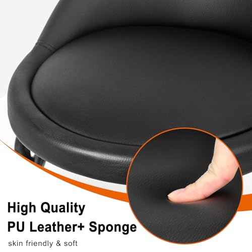 Rolling Stool with Backrest Low Height Rolling Stools, Low Roller Stool Chair, Roller Seats for Home, Office, Garage, Shop, Library