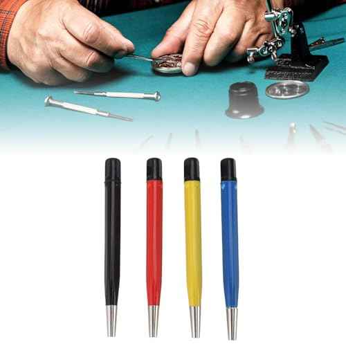 Fiberglass Scratch Brush Pen 4-Pieces Scratch Brush with Steel, Brass, Nylon, Fiberglass Tips for Jewelry Cleaning, Circuit Board Maintenance, Auto Rust Removal and Watch Polishing