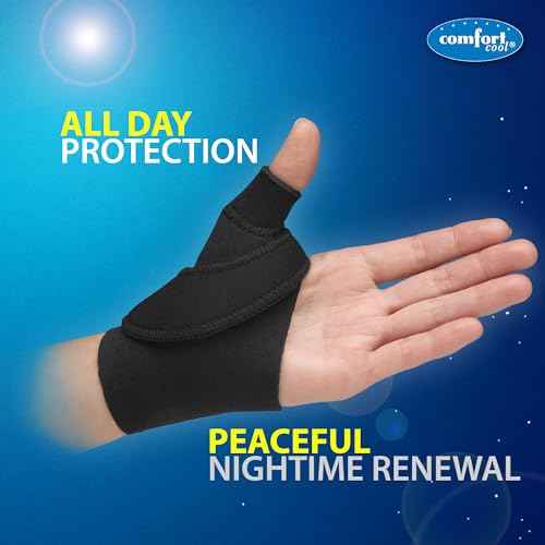 Comfort Cool Thumb CMC Abduction Splint, Large Plus, Left Hand, Thumb Brace for CMC Joint Support, Moldable Thumb Wrap, Supports Without Limiting Finger Movement, Lightweight & Washable