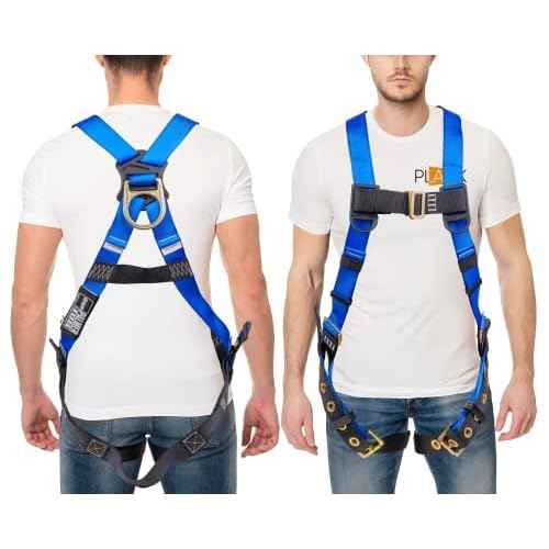 Palmer Safety Construction Harness 5 Point Adjustment, Back D-Ring, Grommet Legs, Multiple Styles I OSHA ANSI Compliant
