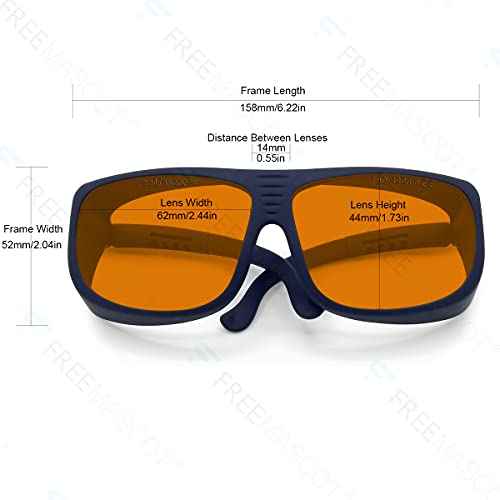 FreeMascot OD 6+ 190nm-490nm Wavelength UV light/Violet & Blue Laser Safety Glasses