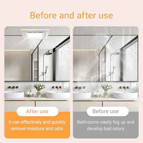 Bathroom Exhaust Fan with Light, 120 CFM Quiet Ventilation Fan with 6200K 12W LED Light 1.0 Sones Low Noise, 4 Inch Duct Quiet Square Ceiling Mount Vent Fan for Shower, Bathroom, Office, Home