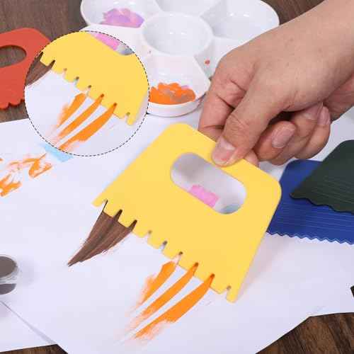 5 PCS Textured Art Tools, Plastic Paint Putty Scraper, Textured Art Supplies Scrapers, Texture Tool for DIY Graffiti Oil Painting, Drawing Plaster Texture Tools