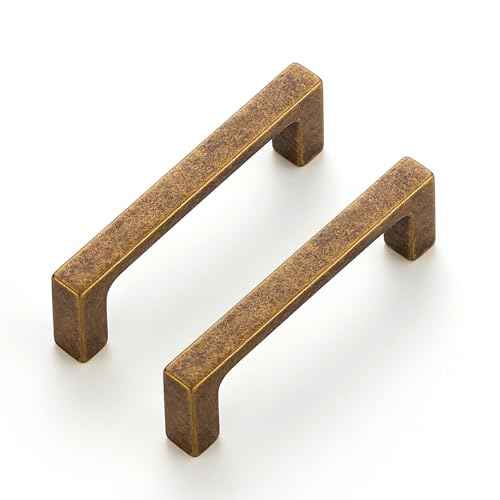 Ravinte 30 Pack Solid 3 Inch Kitchen Square Cabinet Handles Antique Brass Pulls Drawer Pulls Kitchen Cabinet Hardware Handles