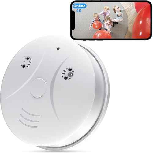 HD 1080P WiFi Smoke Detector Hidden Camera Nanny Cam with Motion Detection,Indoor Spy Camera for Home Security Cameras