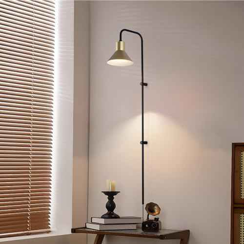 Plug in Wall Sconce with Switch, Indoor Horn Cover Wall Mounted Lamp with E26 Base, Long Wall Light for Bedroom Living Room Study Hallway Bedside£¨1PCS£©