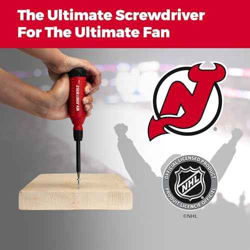 MEGAPRO¢ç NHL¢ç Team Edition Multi-bit Screwdriver | Officially Licensed NHL¢ç Gear | Durable, Ergonomic, Pro-Grade Screwdriver (New Jersey Devils¢ç)