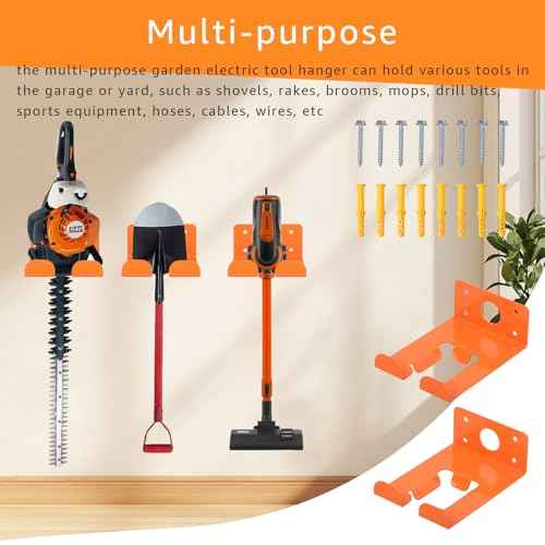 Weeding Machine Wall Mounted Hanger, garage organization manager storage shed wall rack, suitable for Stihl electric tools, hedge trimmer, lawn mower, garage wall, garden trimmer hanger (2-piece set)