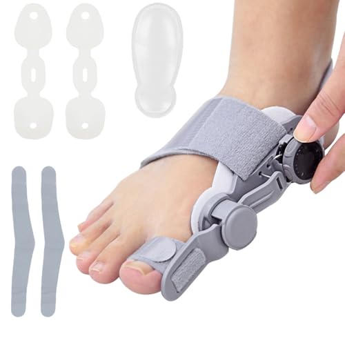 Bunion Corrector for Women Big Toe Straightener,Bunion Relief with Soft Silicone Pad,Breathable & Anti-slip Suitable for Left/Right Feet,Gray,1Pack