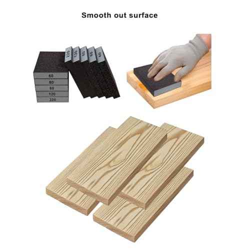 Fine Sanding Block Sandpaper Sponge - 10Pcs 220 Grit Sand Paper Blocks for Wood, Metal, and Drywall