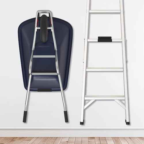 4Pcs Ladder Hanger for Wall Steel Wall Mount Bracket Heavy Duty Ladder Hanger Garage Tile Hanger Bracket Billboard Hook Garage Wall Bracket Folding Chair Ladder Storage Tool (Black)