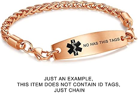 LinnaLove-Stainless Steel Wheat Chain lnterchangeable Medical Alert Bracelets - (Just Chain)