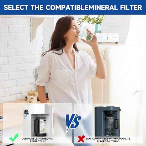 ROPOT 4-Pack Mineral Replacement Filter Set Compatible with Bluevua RO100ROPOT RO100ROPOT-UV Alkaline Remineralization Filter (4 Pack)
