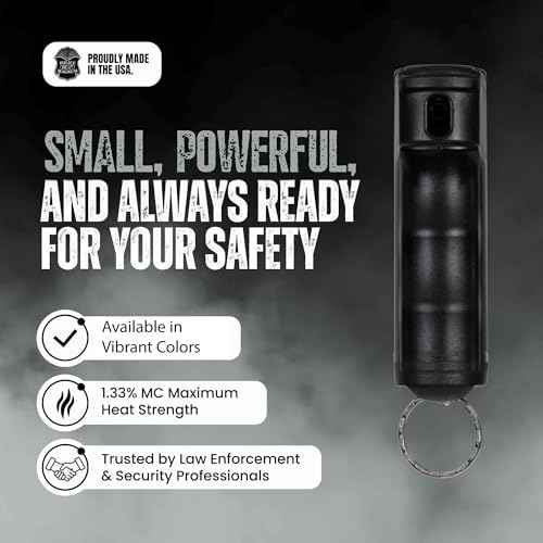 Police Magnum Keychain Pepper Spray Flip Top Safety 3 Pack 1/2oz- Maximum Heat Strength OC with Dye- Tactical Small Compact Case- for Women & Men's Self Defense- Made in The USA