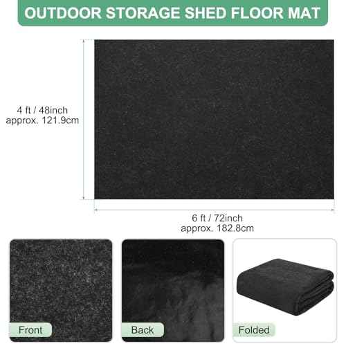 Outdoor Storage Shed Mat, 4x6 ft Waterproof Small Shed Flooring Mat for Patio Furniture Floor Protecting from Wear/Liquid/Dust/Oil, Non-Slip Carport Pad [Grey]