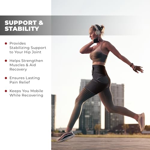 Boxiki Hip Brace for Sciatica Pain Relief - Adjustable Groin Compression Wrap Support for Thigh, Hamstring, Arthritis, Bursitis and Injuries - Sciatic Nerve Brace for Men & Women for Left Leg - Large