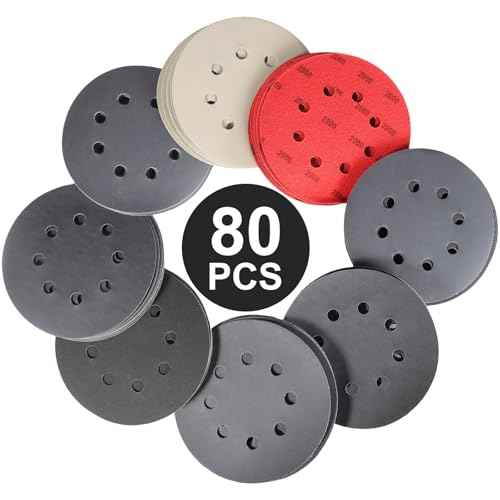 80Pcs 5 Inch Wet Dry Sanding Discs Hook & Loop,Waterproof Sandpaper Silicon Carbide 240 to 3000Grit for Random Orbital Sander, Sanding Disc for Automotive Wood Metal Polishing & Sanding