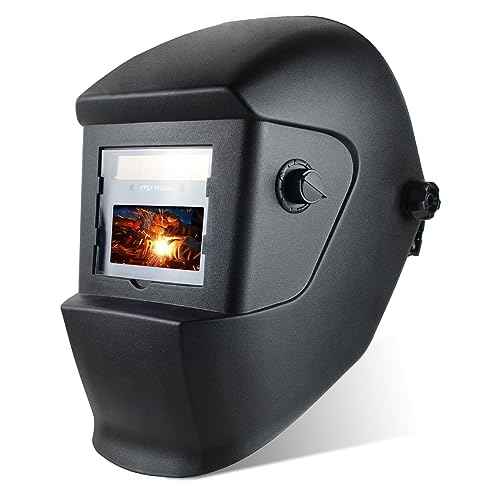 TRQWH Welding Helmet with Light True Color Auto Darkening Welding Helmets for Men Solar Powered Welding Hood with 2 Arc Sensor Wide Shade 4/9-13 for TIG MIG ARC Cool Welder Mask (TRQ-ES01)