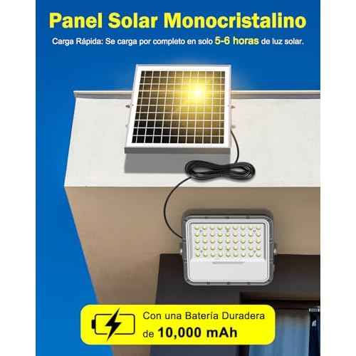 Engrepo Solar Lights Outdoor 3000LM Auto On/Off Dusk to Dawn Light with 10000mAh, IP65 Waterproof Outside Solar Powered Security Flood Light with Remote Control for Wall Porch Shed Barn
