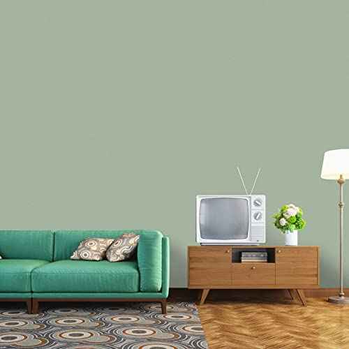 practicalWs Sage Green Wallpaper Stick and Peel Green Contact Paper 17.7'' x 118.1'' Removable Wallpaper Self-Adhesive Vinyl Solid Wall Paper for Bedroom Kitchen Cabinets