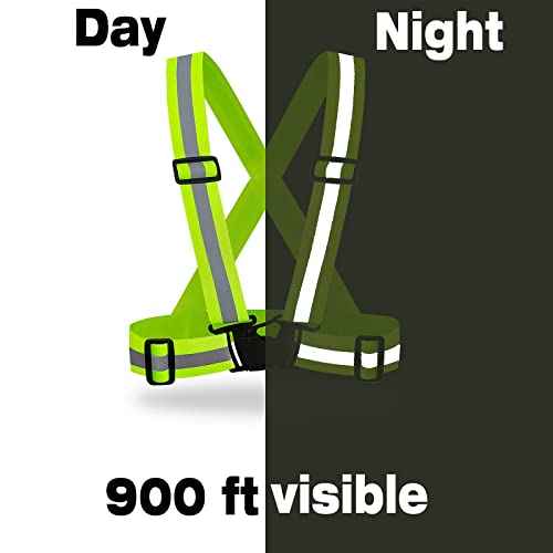 DUSKCOVE 10 Pack Hi Vis Safety Vests - Adjustable Bright Neon Color High Visibility Reflective Safety Straps Gear for Traffic Control, Running, Cycling